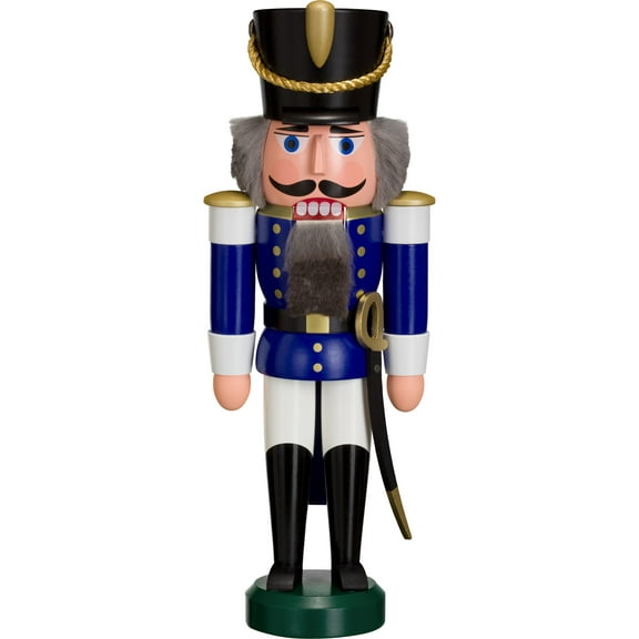 German nutcracker hussar blue, height 28cm / 11 inch, original Erzgebirge by Seiffener Volkskunst SV 11302/2