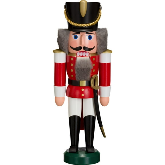 German nutcracker hussar red, height 28cm / 11 inch, original Erzgebirge by Seiffener Volkskunst SV 11302/1