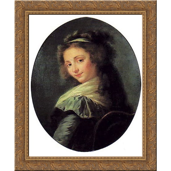 German opera singer Elisabeth Mara 24x20 Gold Ornate Wood Framed Canvas Art by Louise Elisabeth Vigee Le Brun