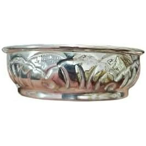 German silver 4" set of 10 flower plate for sweets, snacks, pooja, gift item