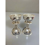 German silver diya pair set for housewarming/ diwali / gift item , 6"