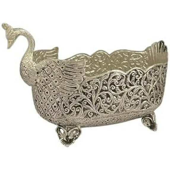 German silver fine carving swan bowl for snacks/ fruits/ home décor/ gift item