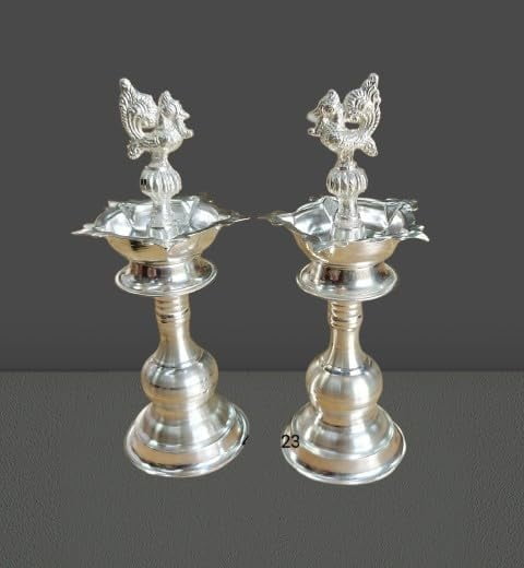 German silver peacock diya oil lamp for diwali/housewarming pooja/ home décor/ gift item