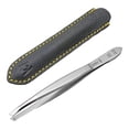 thumbnail image 1 of GERMANIKURE Precision Slanted Tip Stainless Steel Tweezers for Men & Women Facial Hair - Precision Eyebrow Tweezers, Fine Tip Professional Tweezers with Leather Case - Made in Solingen, Germany, 1 of 6