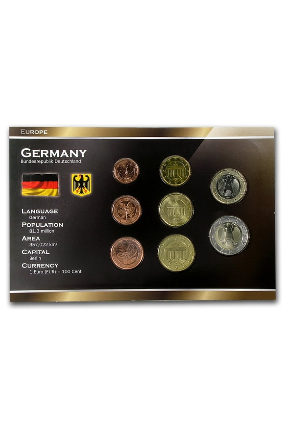 Germany 1 Cent-2 Euro 8-Coin Euro Set BU