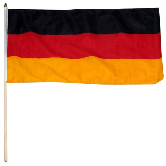 Germany 12" x 18" Mounted Stick Flag