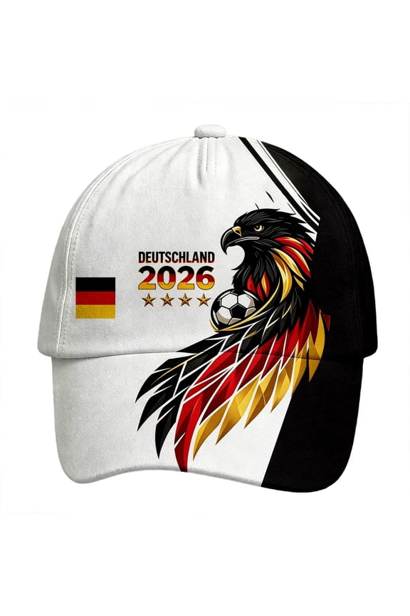 Germany 2026 Eagle Pattern Baseball Cap, Adjustable Germany Flag Themed Fan Cheer Hat, Breathable Sports Sun Cap for Football Match Outdoor Travel Daily Wear