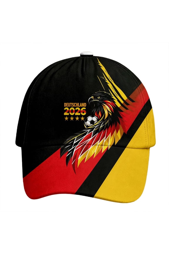 Germany 2026 Eagle Pattern Baseball Cap, Adjustable Germany Flag Themed Fan Cheer Hat, Breathable Sports Sun Cap for Football Match Outdoor Travel Daily Wear