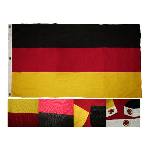 Germany 5'x9.5' Embroidered Flag ROUGH TEX® Cotton