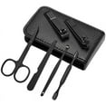 thumbnail image 1 of Germany 6 Pcs Portable Luxury Manicure Sets Pedicure Kits Bright Black Nail Clipper Set Personal Care Tools Eyebrow Scissors, 1 of 8