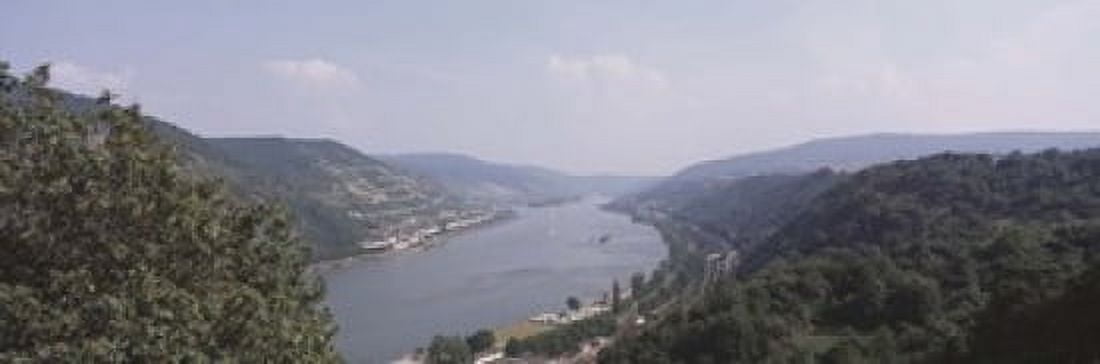 Germany Bacharach Lorch Bridge over the Rhine river Canvas Art - Panoramic Images (18 x 6)