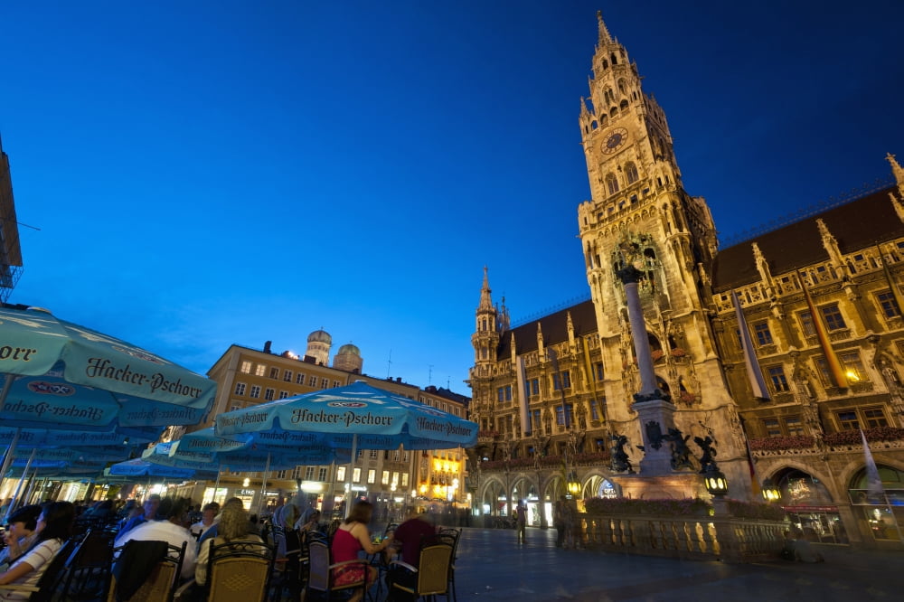 Germany Bavaria Marienplatz Munch Canvas Art - Ian Cumming Design Pics (38 x 24)