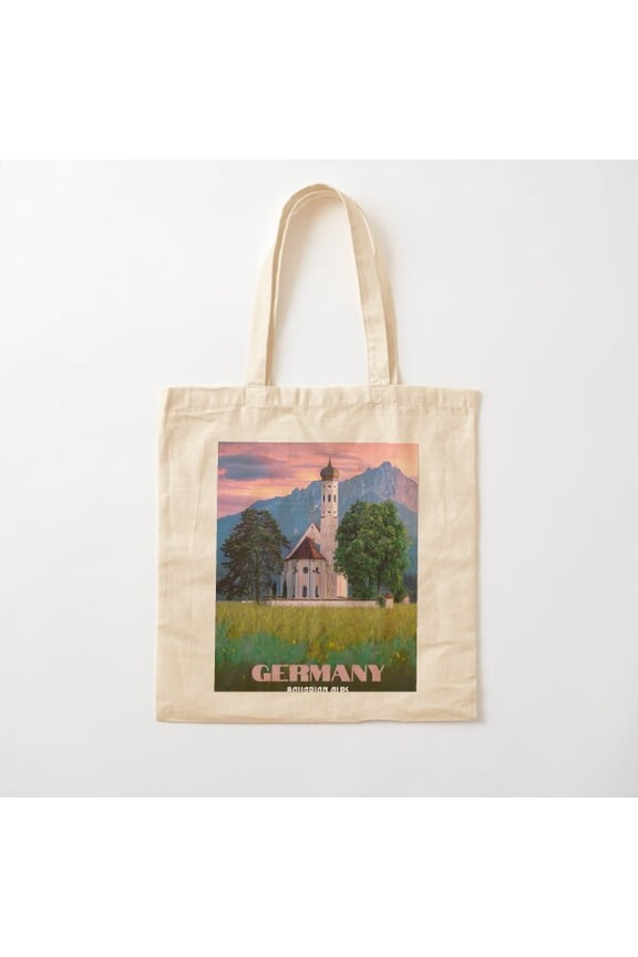 Germany, Bavarian Alps Vintage Travel Canvas Tote Bags, Reusable Shopping Bag