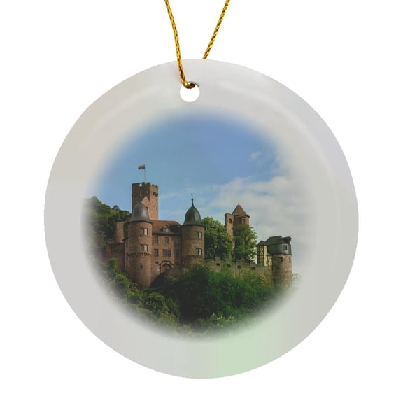 3drose, Germany, Bayern, Bavaria, Wertheim, Castle - Eu10 Jen0241 - Jim Engelbrecht, Circle Porcelain Ornament