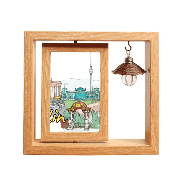 Germany Berlin Landmark Architecture Wooden Rotating Picture Photo Frame 4x6