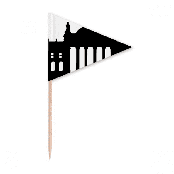 Germany Berlin Reichstag Landmark Toothpick Triangle Cupcake Toppers Flag