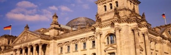 Germany Berlin Reichstag glass dome Canvas Art - Panoramic Images (36 x 12)