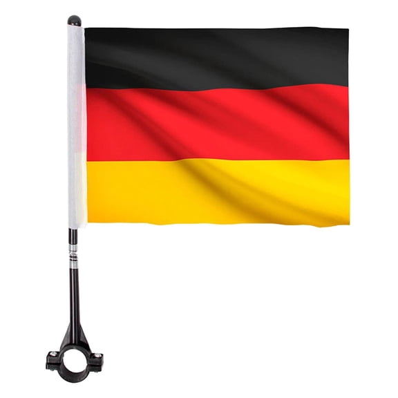 Germany Bike Flag - Miniature German Flag on Stick for Bicycles, Cars & Handheld Use | Fade-Resistant Polyester with Vibrant Colors | for Soccer Games & Cultural Events