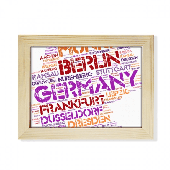 Germany City Name Map Style Desktop Photo Frame Picture Art Decoration Painting 6x8 inch