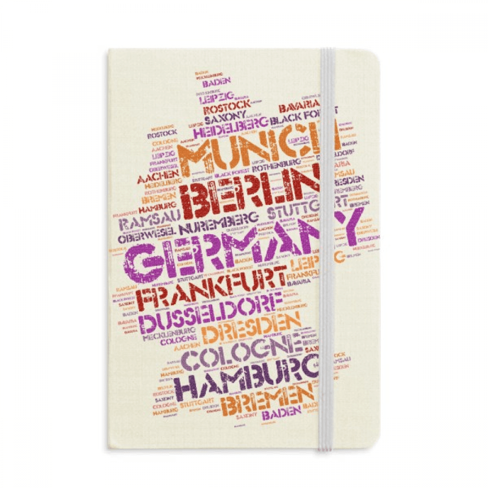 Germany City Name Map Style Notebook Official Fabric Hard Cover Classic Journal Diary
