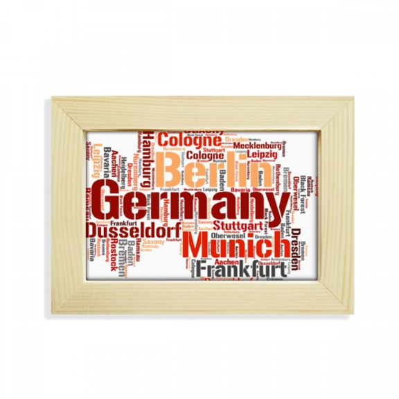 Germany City Name Map Style Pattern Desktop Decorate Photo Frame Picture Art Painting 5x7 inch