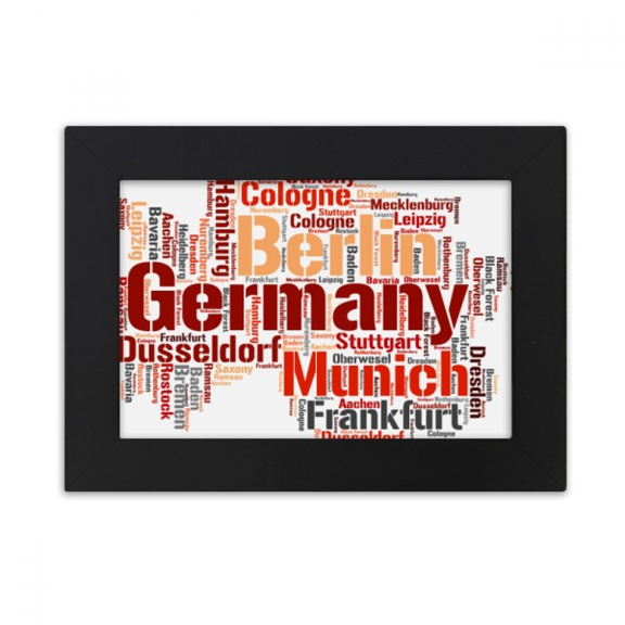 Germany City Name Map Style Pattern Desktop Photo Frame Ornaments Picture Art Painting