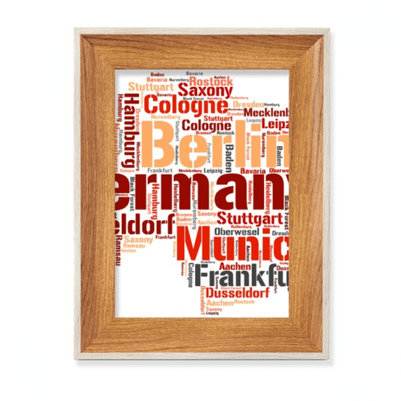 Germany City Name Map Style Pattern Desktop Wooden Photo Frame Display Picture Art Painting Multiple Sets