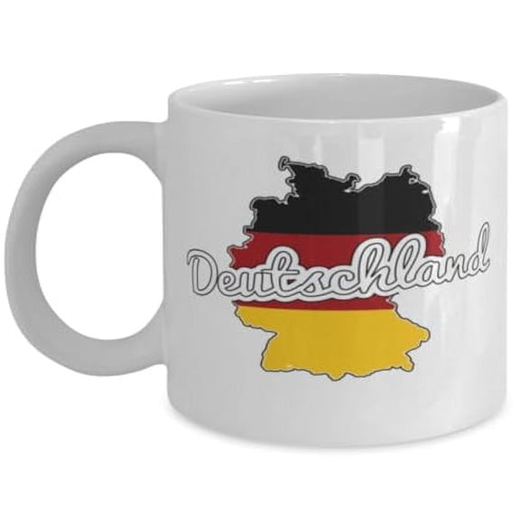 Germany 11 oz Coffee Mug - Deutschland Map White Ceramic Gift