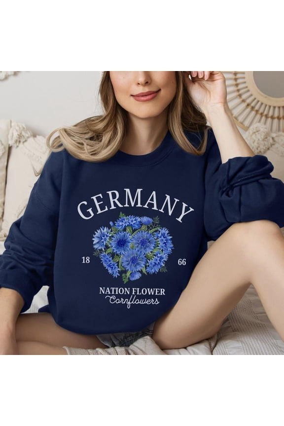 Germany Cornflower Sweatshirt, Vintage 90s German Pride Crewneck, Oktoberfest Travel Gift Sweater
