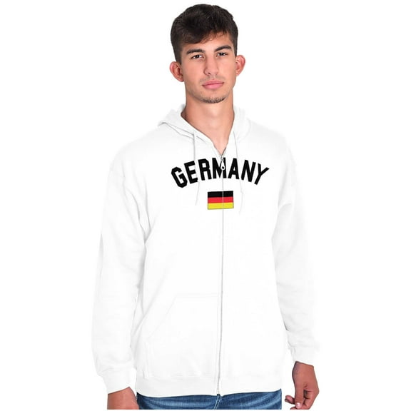 Germany Country Flag Soccer Fan Pride Zip Up Hoodie Men's Women's Brisco Brands L