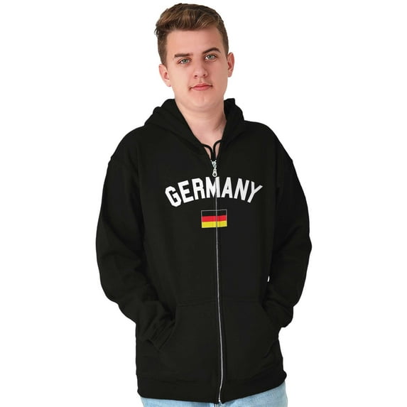 Germany Country Flag Soccer Fan Pride Zip Up Hoodie Men's Women's Brisco Brands M