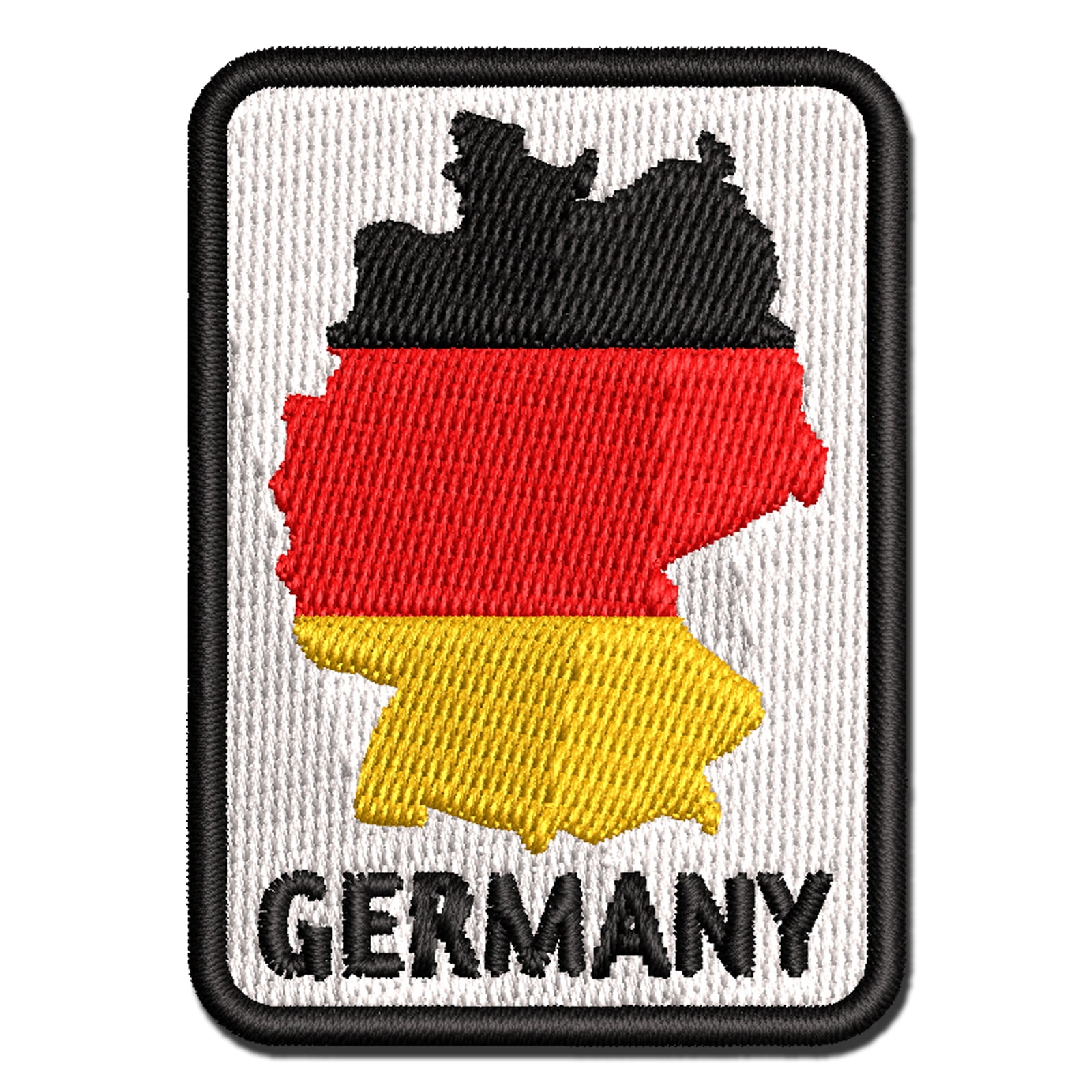 Germany Country Solid with Text Applique Multi-Color Embroidered Iron-On Patch - 3.5 Inch Large