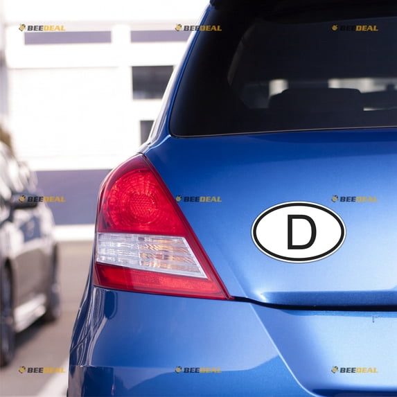 Germany D Oval Country Code German Deutschland Car Magnet Magnetic Sticker Decal - 2 Pack Reflective 4" - for Truck Door Fridge Reusable Waterproof