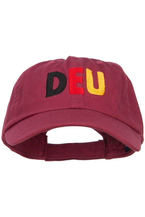 Germany DEU Flag Embroidered Low Profile Cap - Wine OSFM