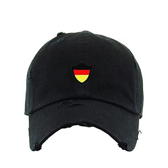 Germany Deutschland Flag Vintage Baseball Cap Embroidered Cotton Adjustable Distressed Dad Hat Black