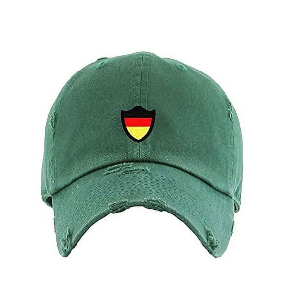 Germany Deutschland Flag Vintage Baseball Cap Embroidered Cotton Adjustable Distressed Dad Hat Hunter Green