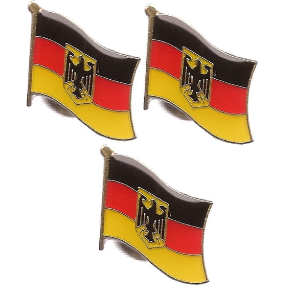 Germany Eagle Single Flag Lapel Pins, pack of 3