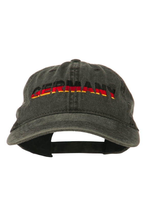 Germany Embroidered Washed Pigment Dyed Cap - Black OSFM