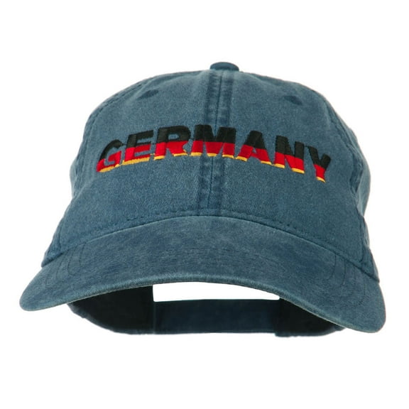 Germany Embroidered Washed Pigment Dyed Cap - Navy OSFM