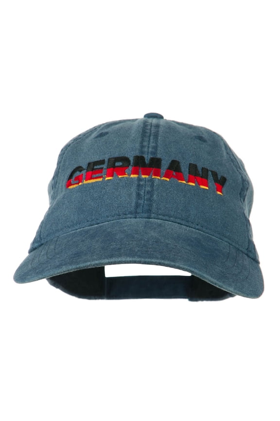 Germany Embroidered Washed Pigment Dyed Cap - Navy OSFM