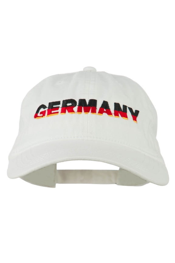 Germany Embroidered Washed Pigment Dyed Cap - White OSFM