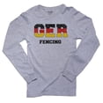 thumbnail image 1 of Germany Fencing - Olympic Games - Rio - Flag Men's Long Sleeve Grey T-Shirt, 1 of 2