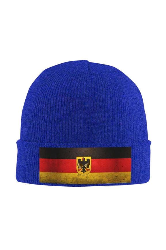 Germany Flag Beanie Hat Men Women Warm Printed Cap Knit Beanies Hats Outdoor Winter Blue