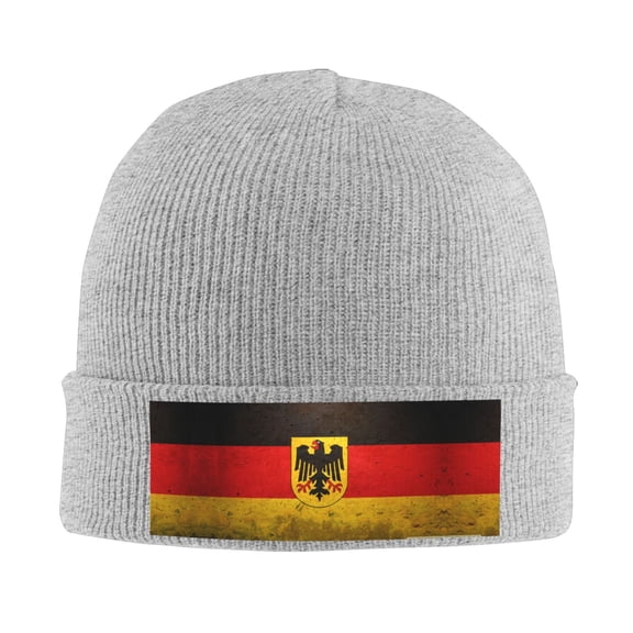 Germany Flag Beanie Hat Men Women Warm Printed Cap Knit Beanies Hats Outdoor Winter Gray