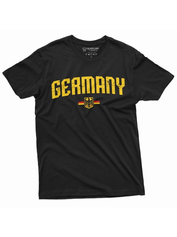 Germany Flag Logo T-Shirt Coat Of Arms German Eagle Patriotic Mens T-Shirt (Large Black)