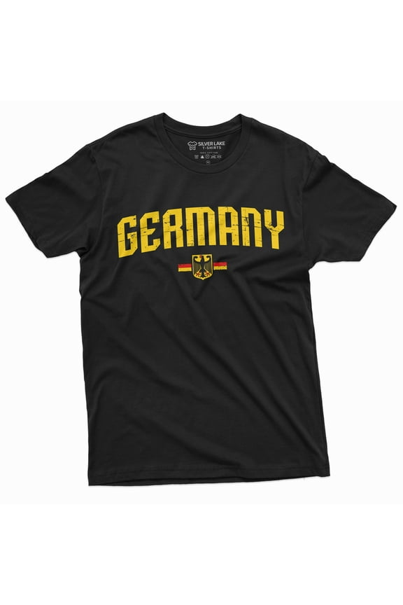 Germany Flag Logo T-Shirt Coat Of Arms German Eagle Patriotic Mens T-Shirt