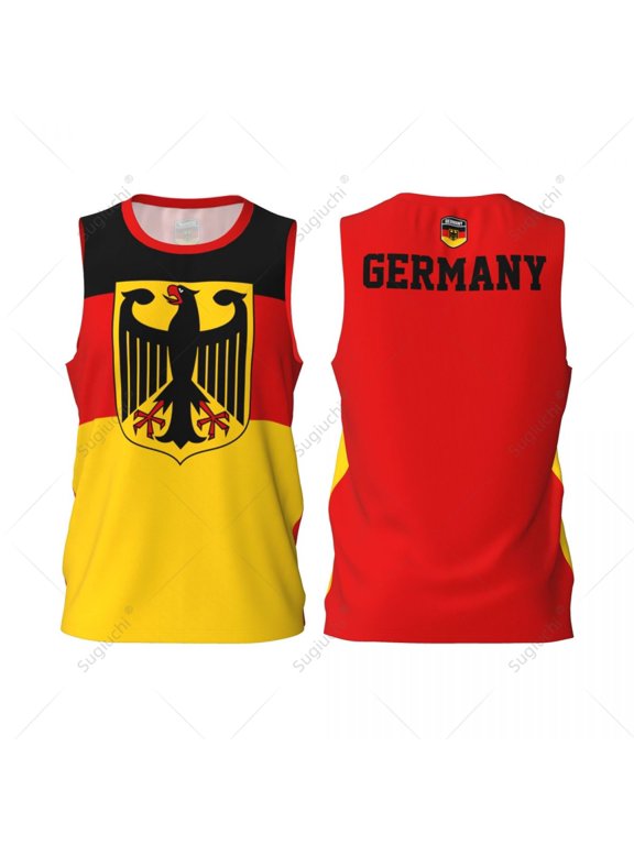 Germany Flag Men Basketball Sports Jersey Running Fitness Multifunction Sleeveless tshirt Exclusive Custom Name Nunber