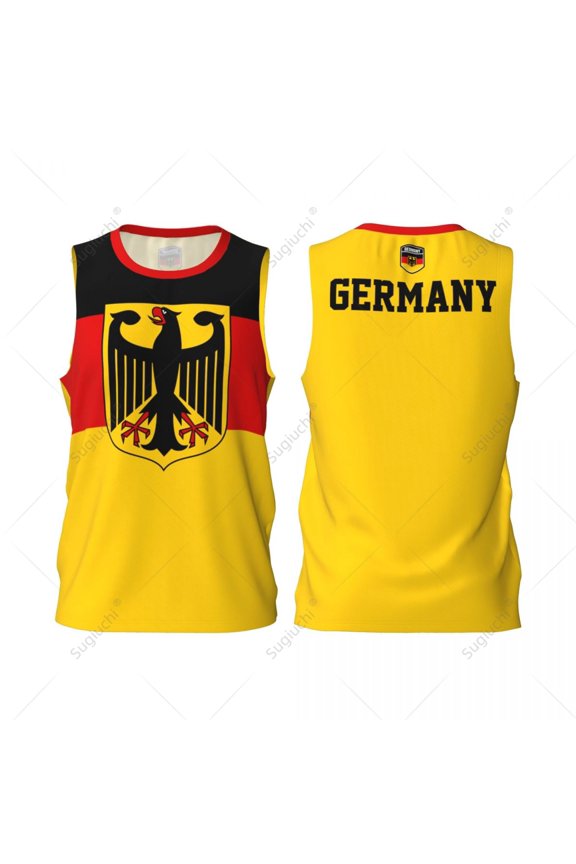 Germany Flag Men Basketball Sports Jersey Running Fitness Multifunction Sleeveless tshirt Exclusive Custom Name Nunber