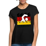 Germany Flag Swimming Team Swim German Swimmer Women's Relaxed Fit T-Shirt Loose Tee