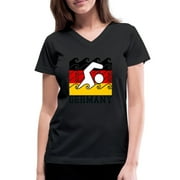 Germany Flag Swimming Team Swim German Swimmer Women's V-Neck T-Shirt